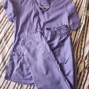 Butter-Soft Women's Purple Scrub Set